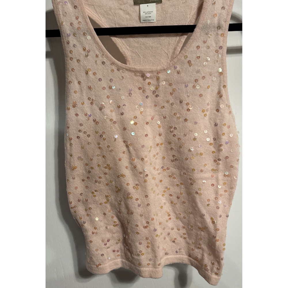 J.Crew Two Tone Sequin Tank. Size S Sequins Lambswool Party Y2K Razorback